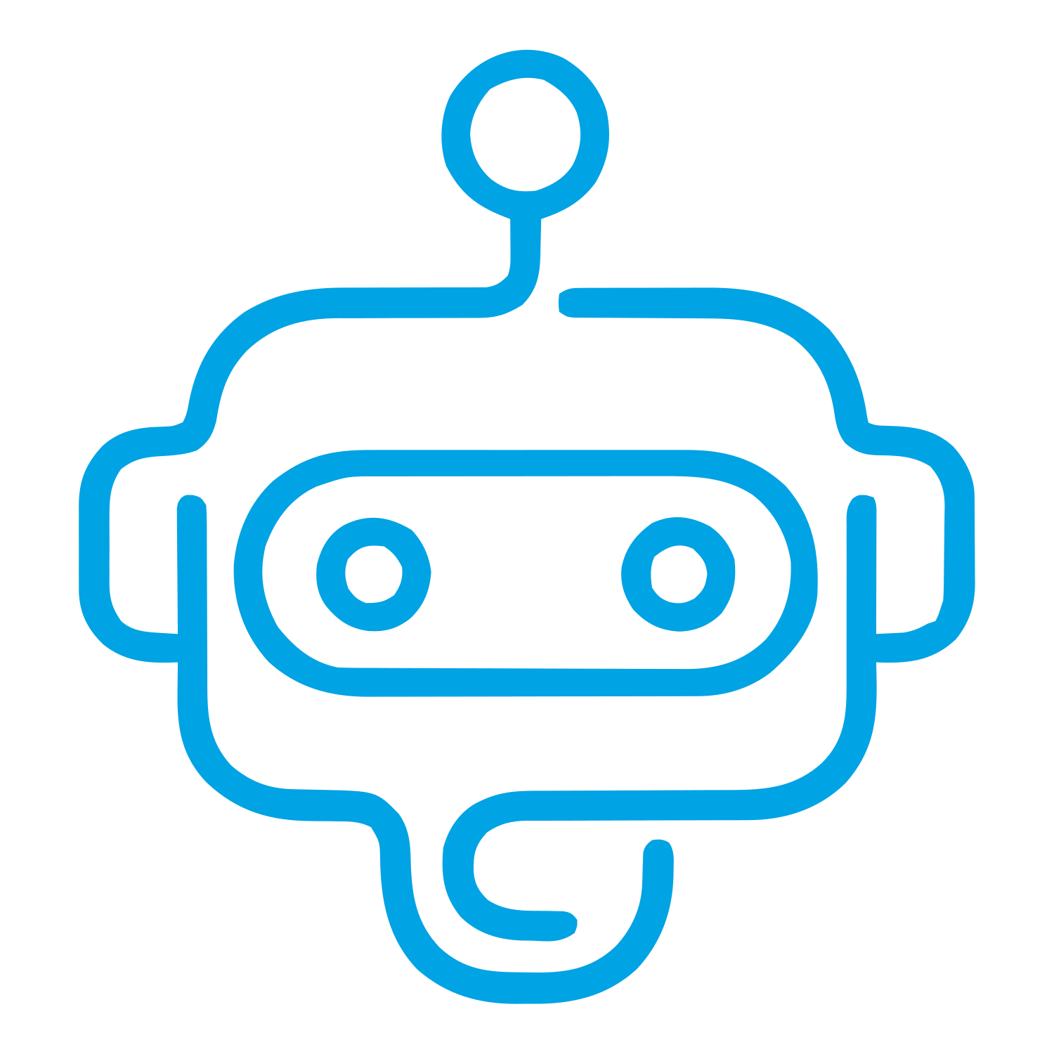 Monoline Robot Head Logo #00a3e4