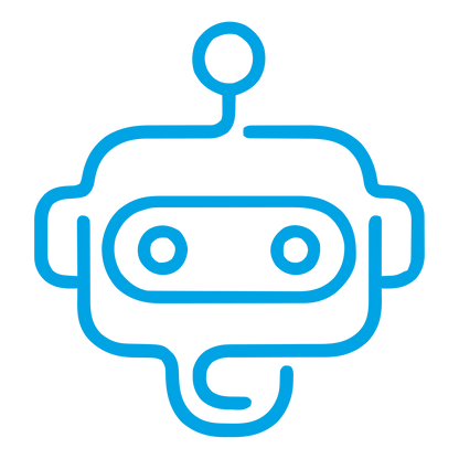 Monoline Robot Head Logo #00a3e4