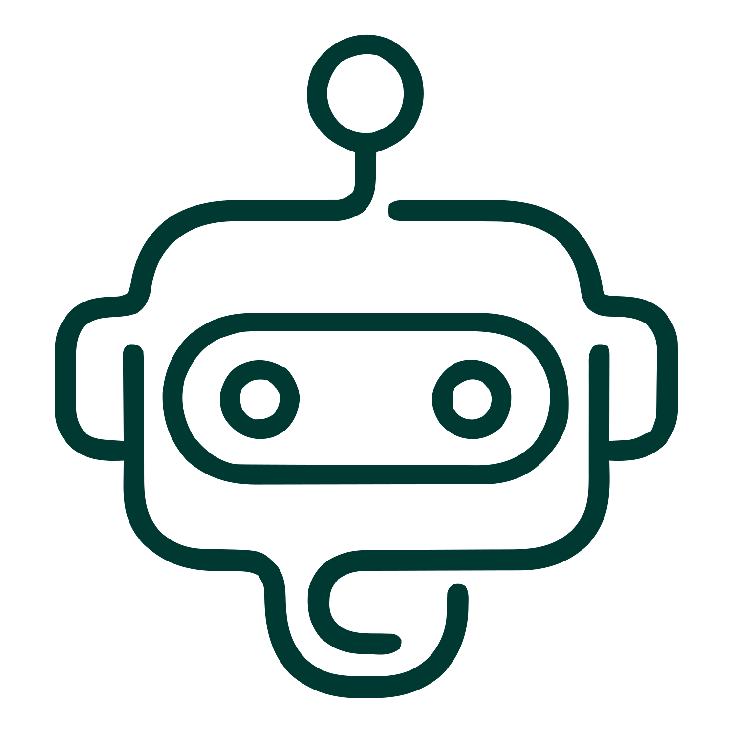 Monoline Robot Head Logo #003932