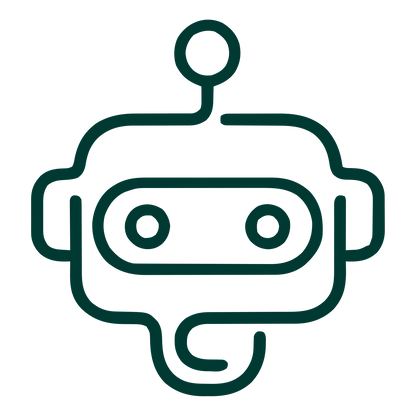 Monoline Robot Head Logo #003932