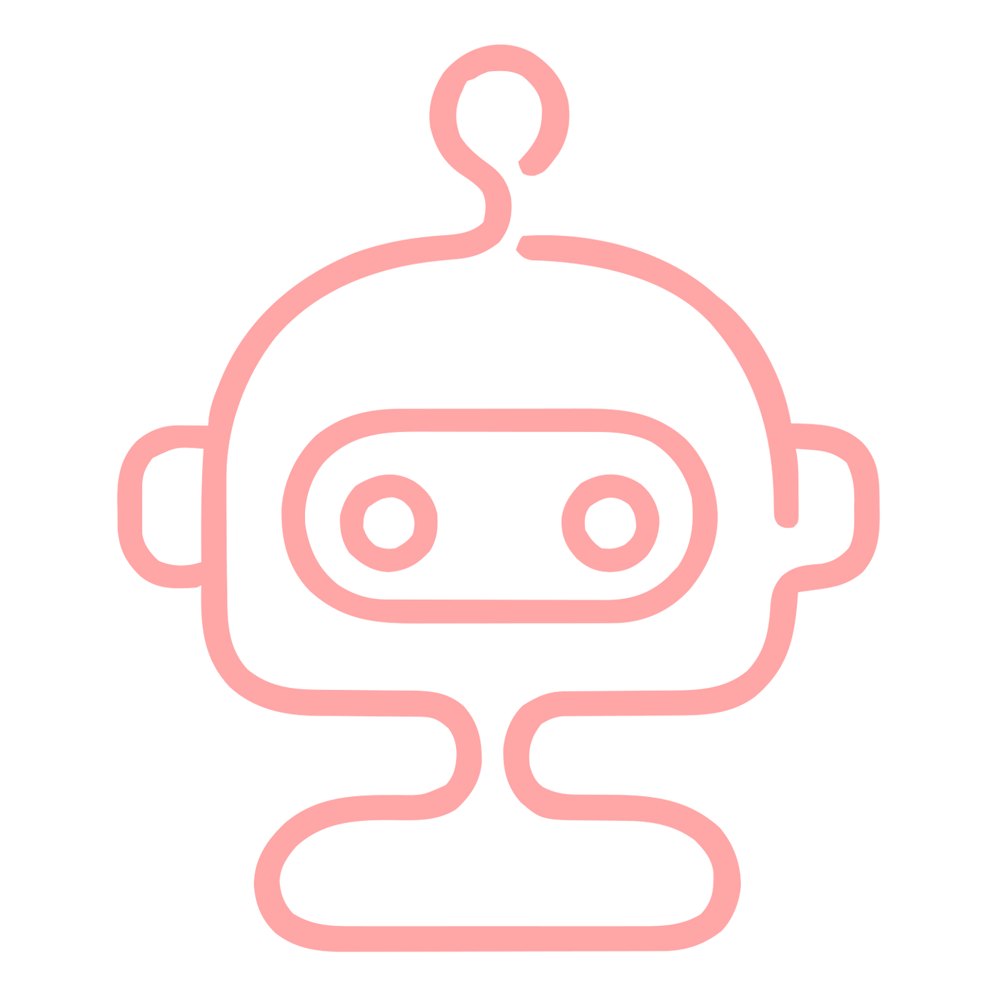 Monoline Robot Head Logo #ffa6a6