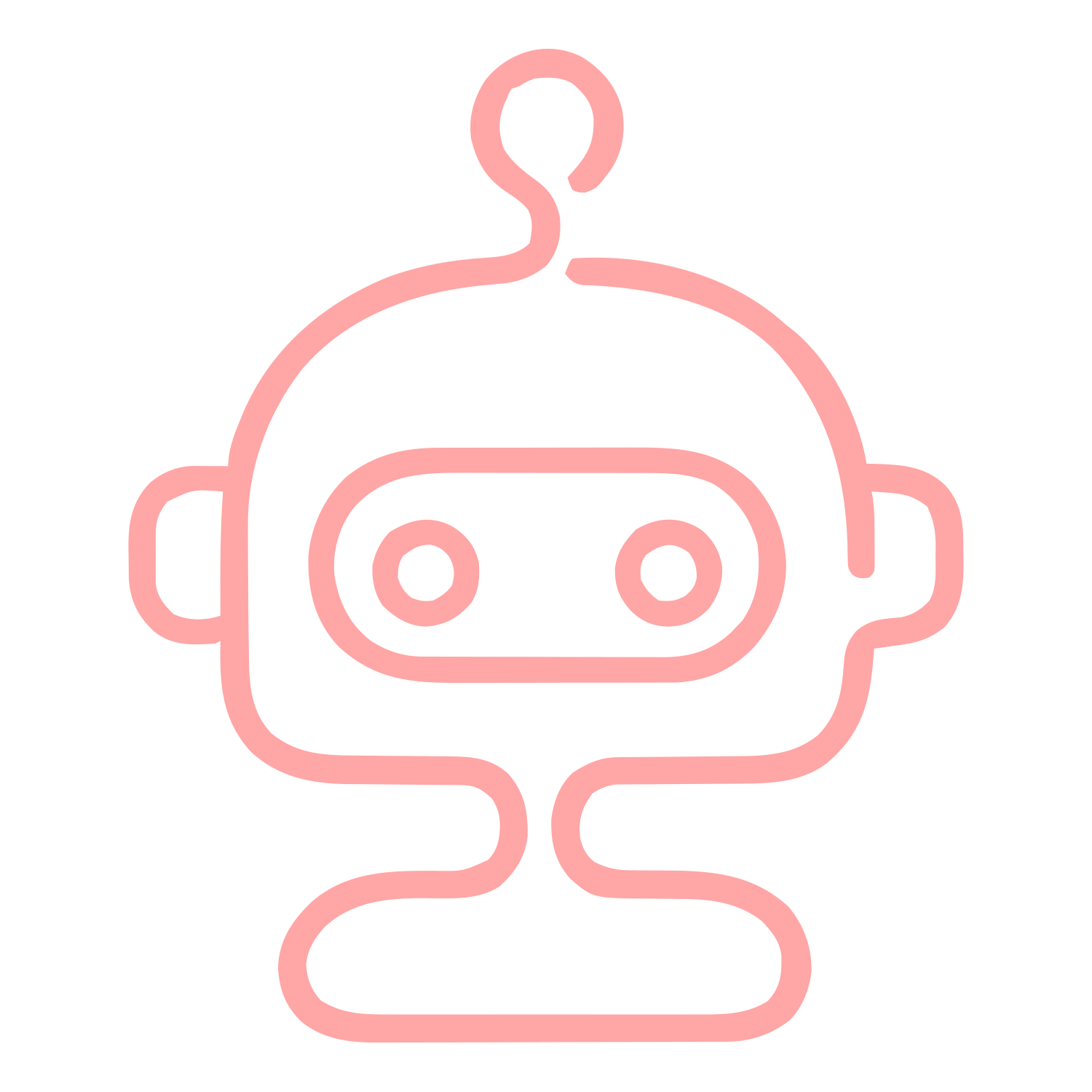 Monoline Robot Head Logo #ffa6a6