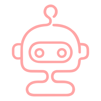 Monoline Robot Head Logo #ffa6a6