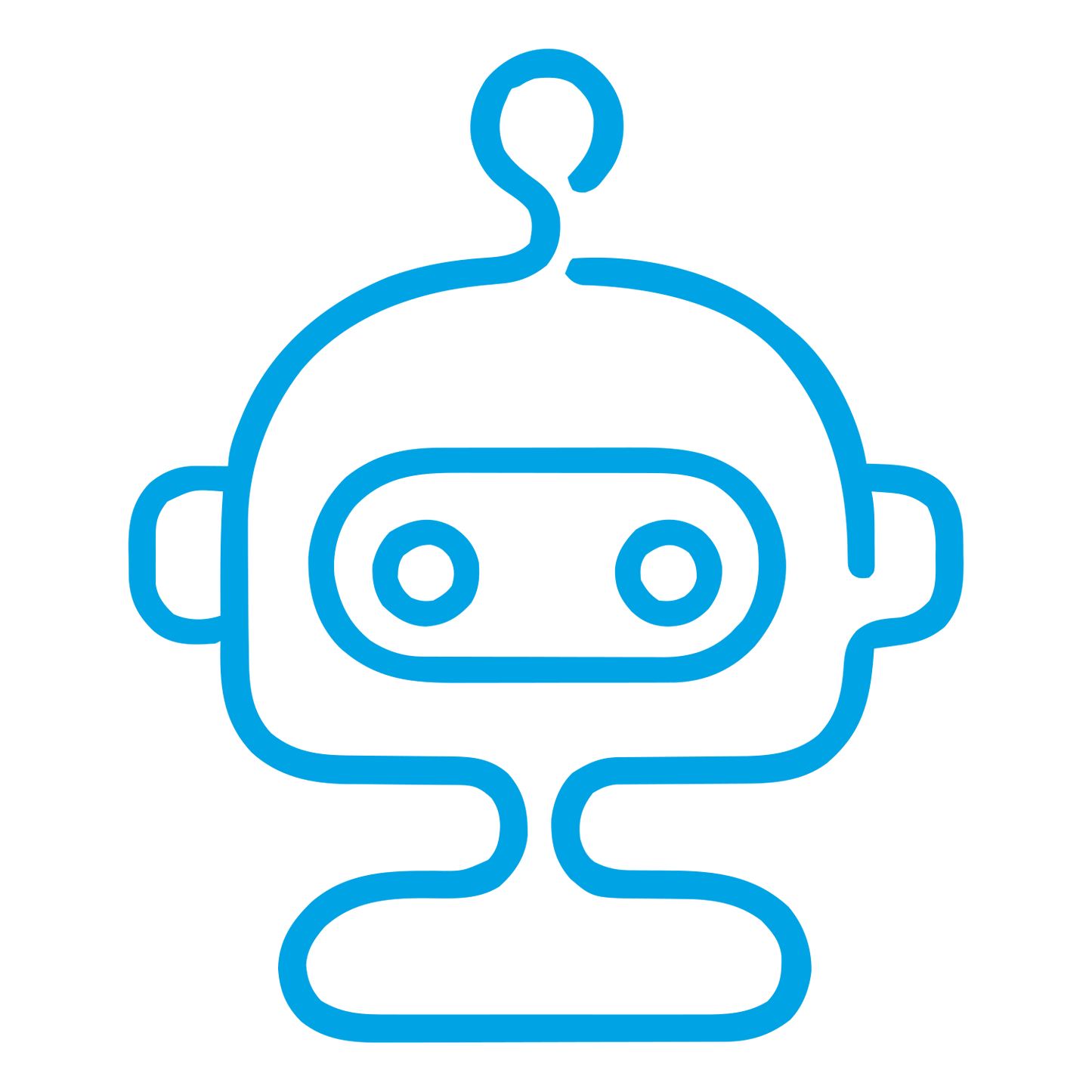 Monoline Robot Head Logo #00a3e4