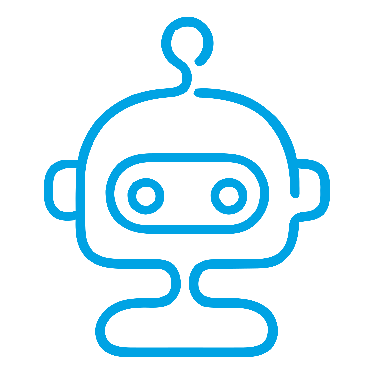 Monoline Robot Head Logo #00a3e4