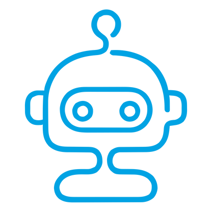 Monoline Robot Head Logo #00a3e4