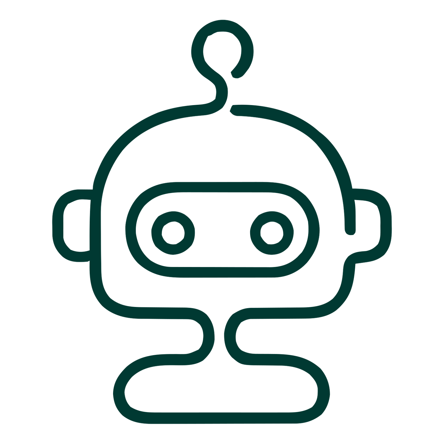 Monoline Robot Head Logo #003932