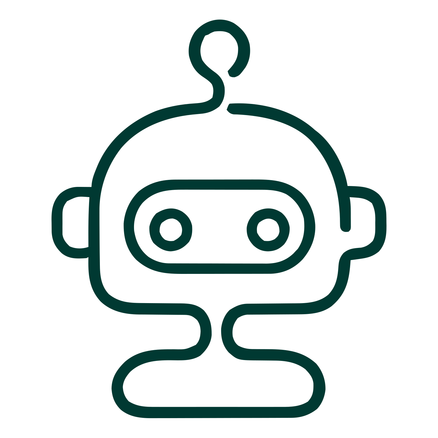 Monoline Robot Head Logo #003932