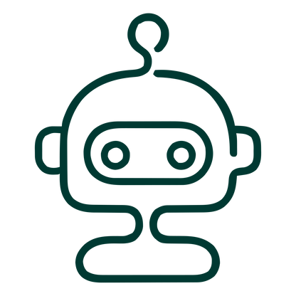 Monoline Robot Head Logo #003932