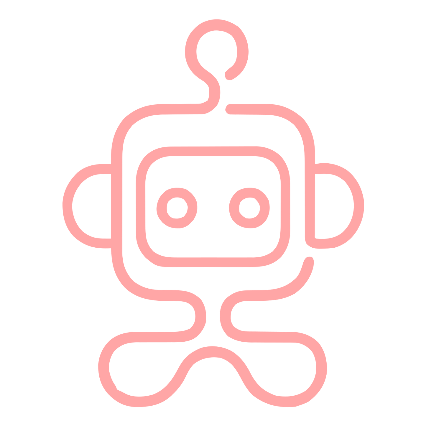 Monoline Robot Character Logo #ffa6a6