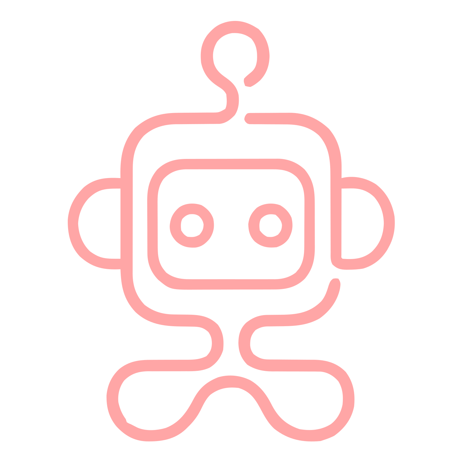 Monoline Robot Character Logo #ffa6a6