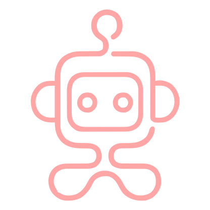 Monoline Robot Character Logo #ffa6a6