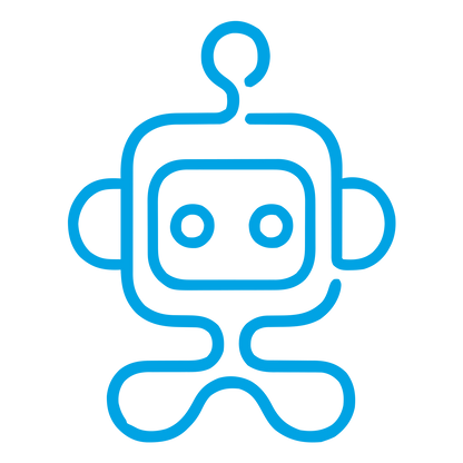 Monoline Robot Character Logo #00a3e4
