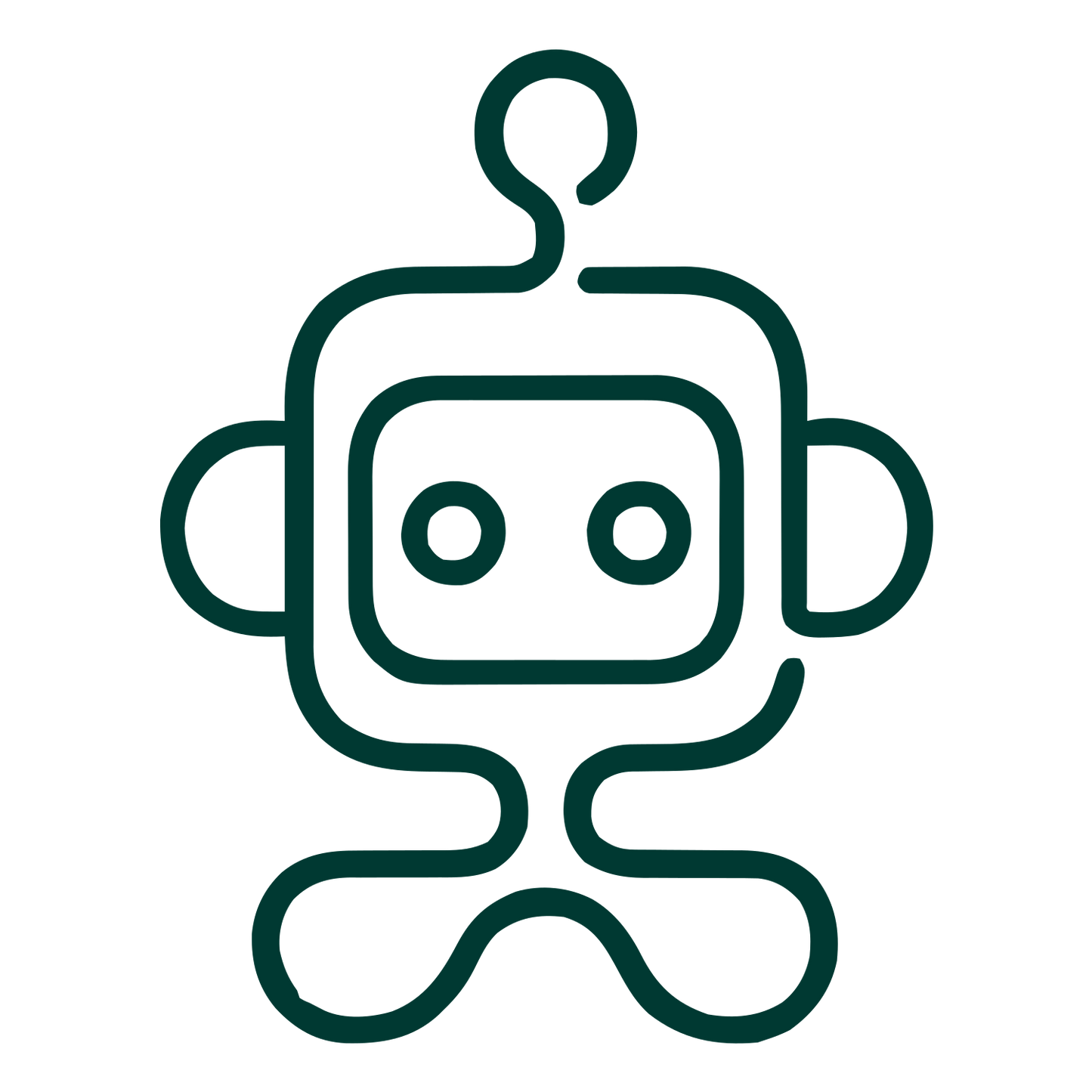 Monoline Robot Character Logo #003932