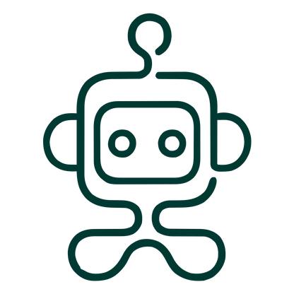 Monoline Robot Character Logo #003932