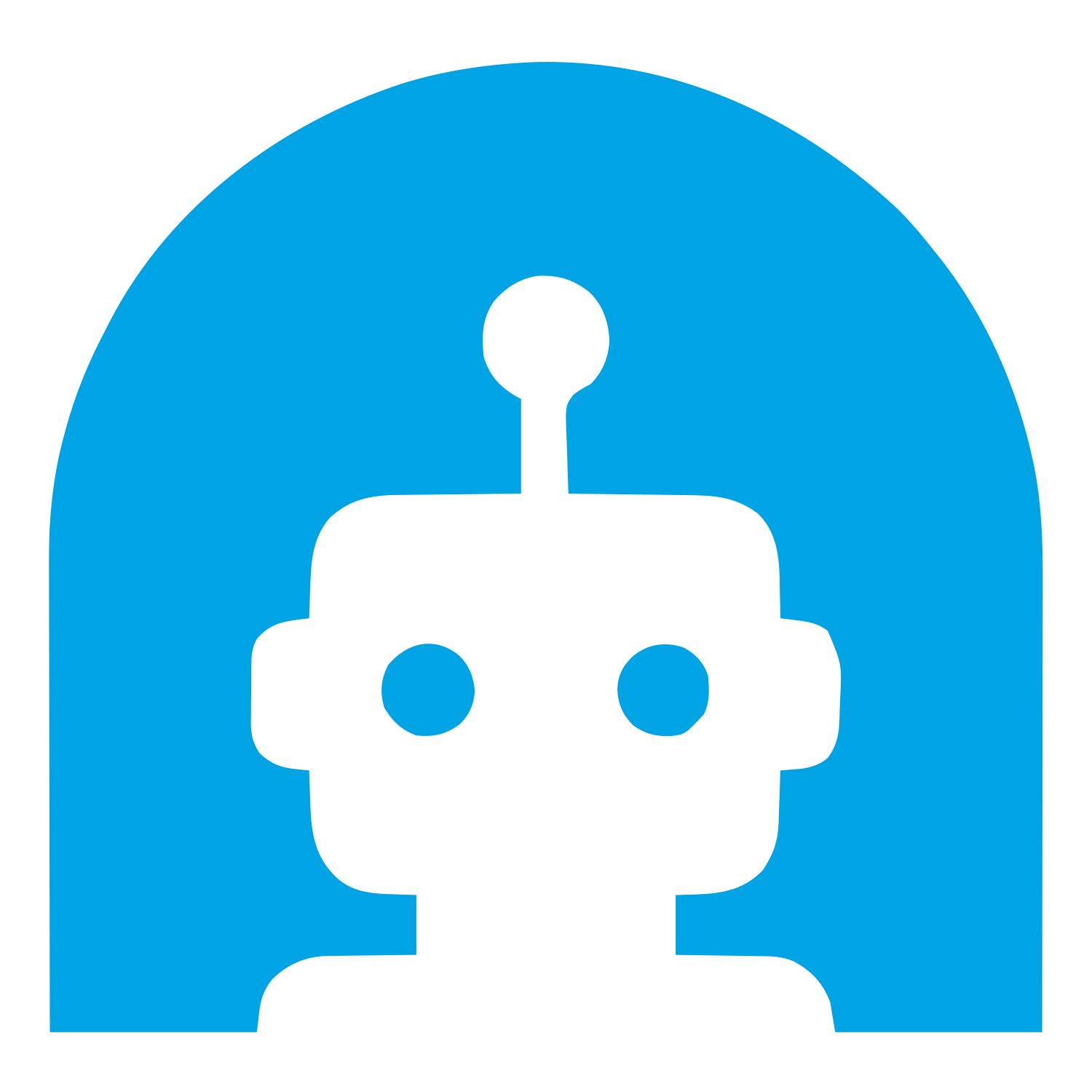 Robot Head Arch Logo #00a3e4