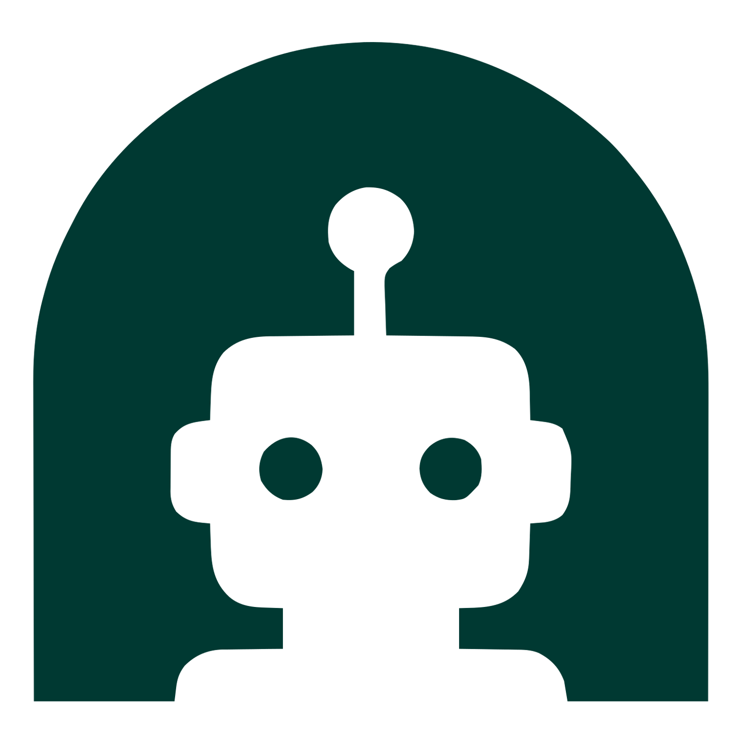 Robot Head Arch Logo #003932