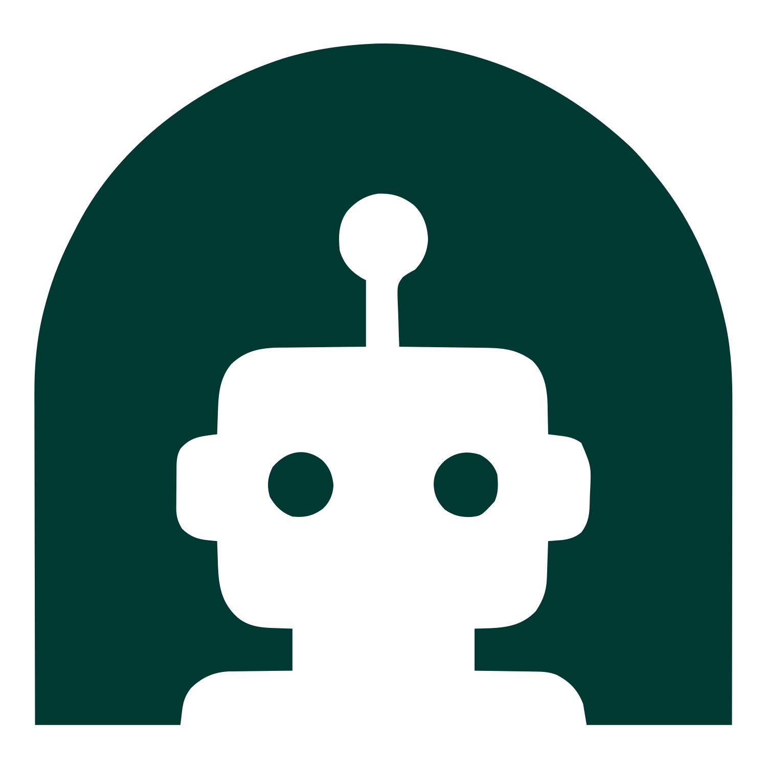 Robot Head Arch Logo #003932