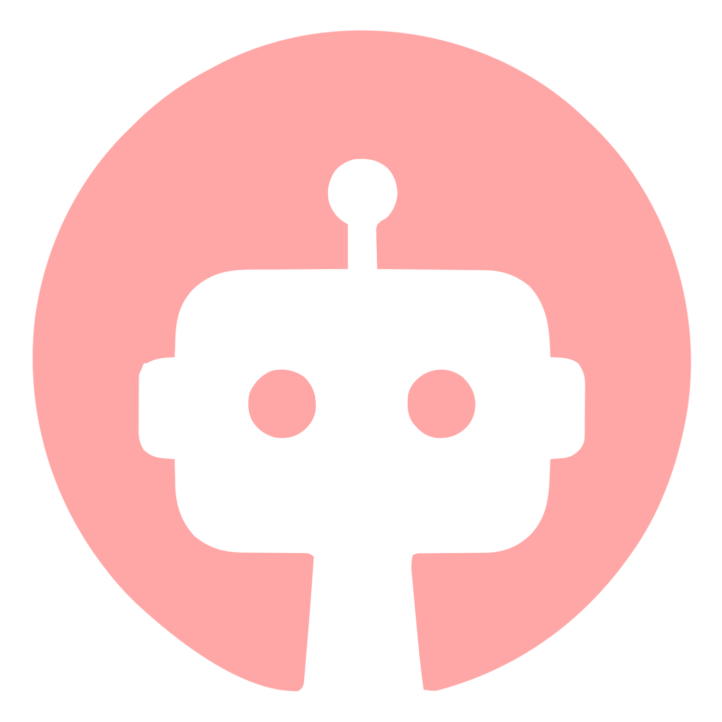 Robot Head Circle Logo #ffa6a6