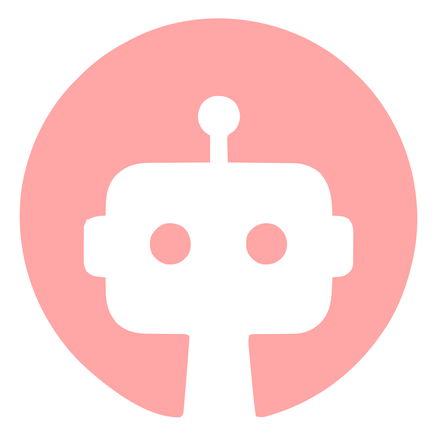 Robot Head Circle Logo #ffa6a6