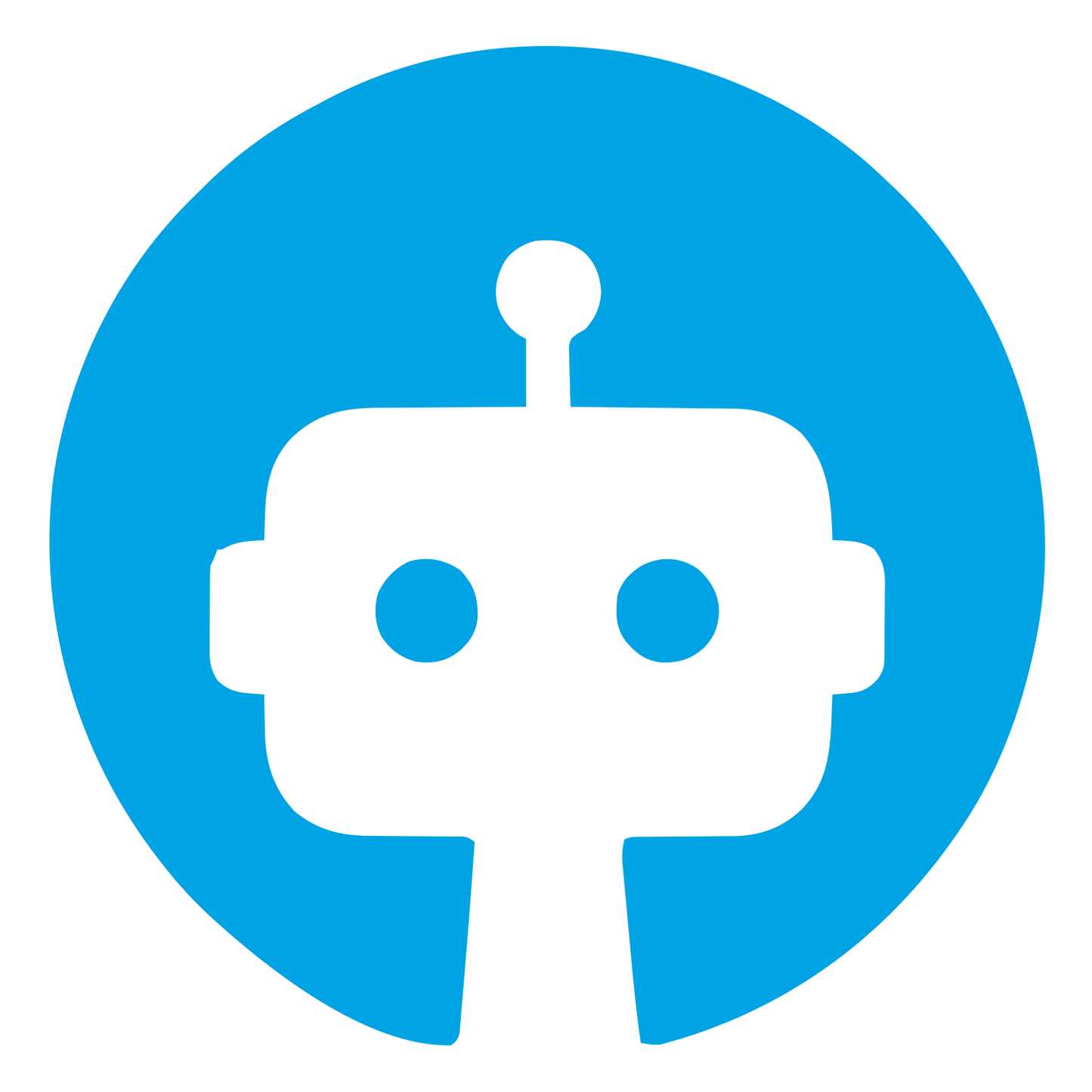 Robot Head Circle Logo #00a3e4