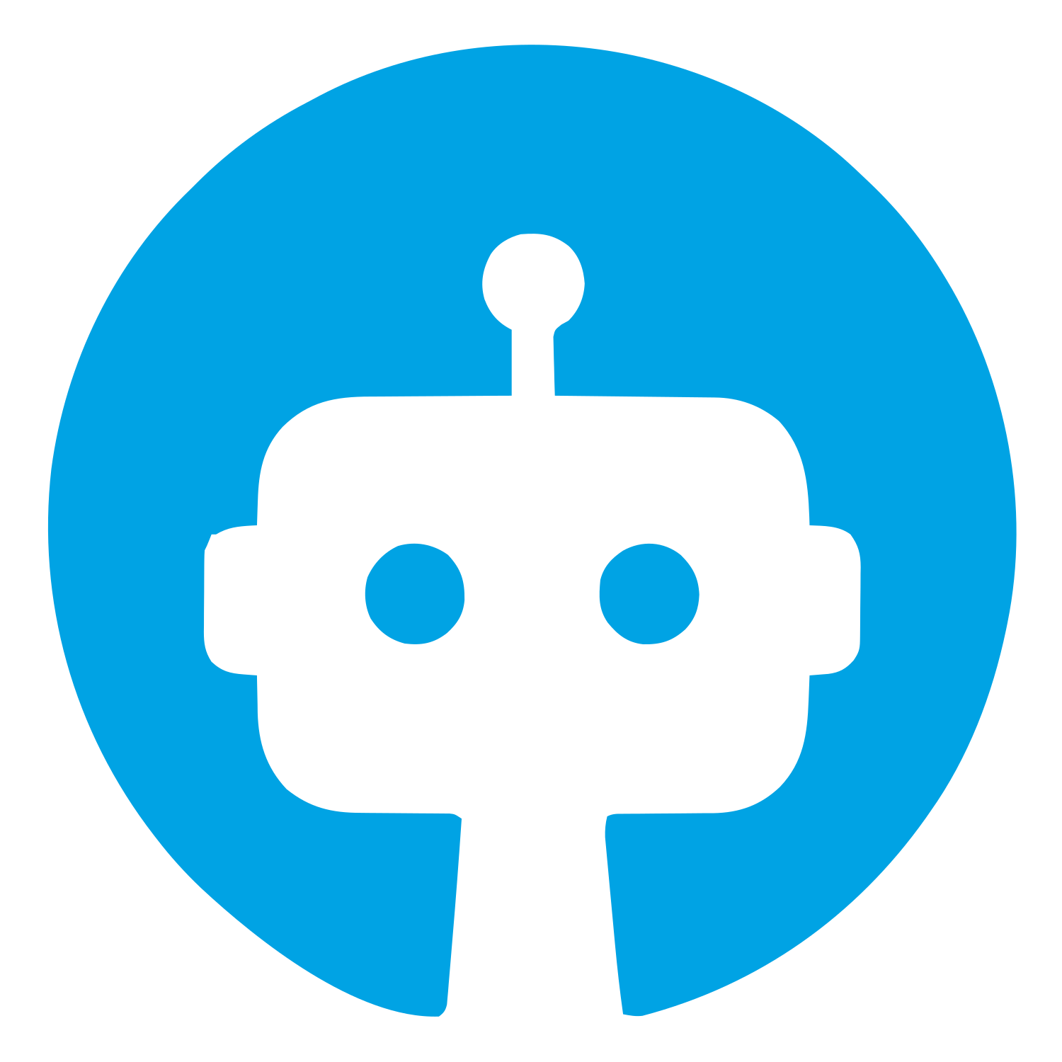 Robot Head Circle Logo #00a3e4