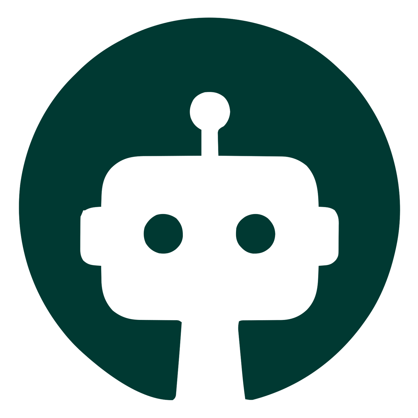 Robot Head Circle Logo #003932