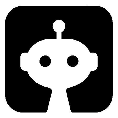 Robot Head Negative Space Logo