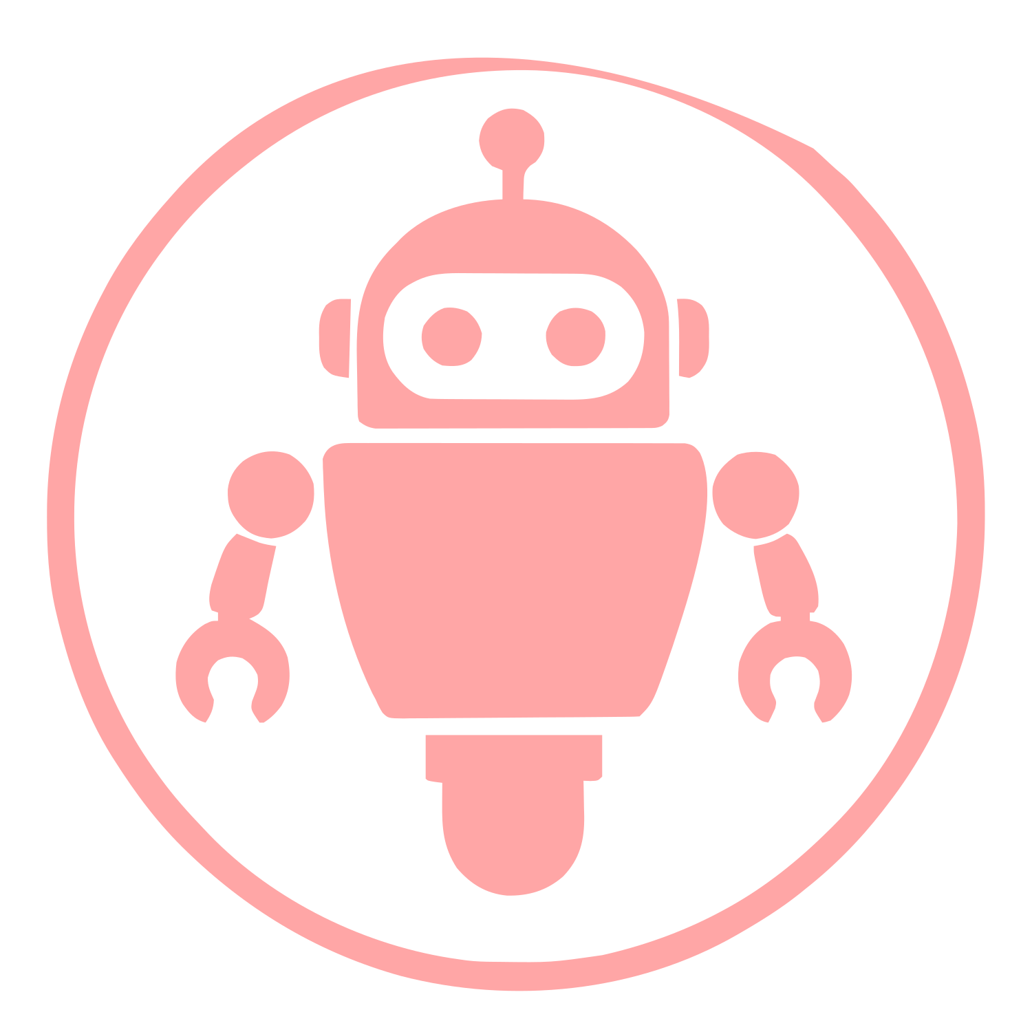 Robot Badge Circle Logo #ffa6a6