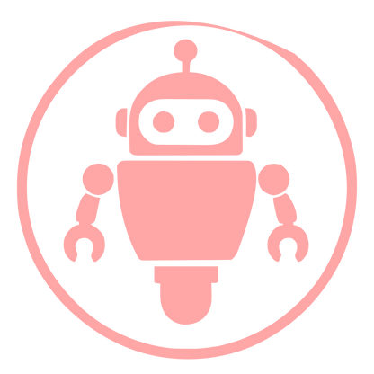 Robot Badge Circle Logo #ffa6a6