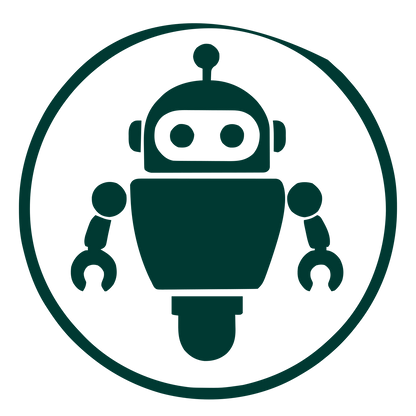 Robot Badge Circle Logo #003932