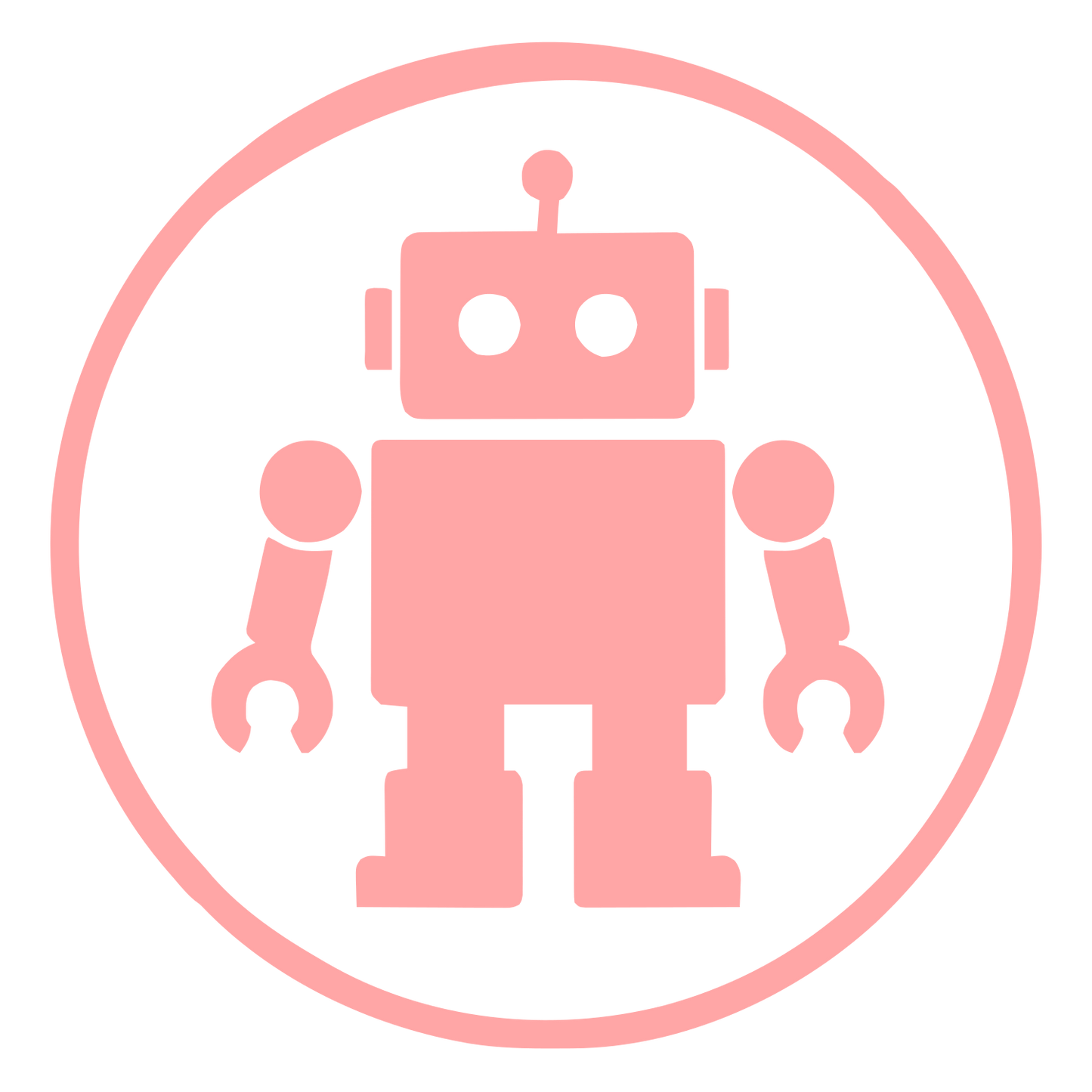 Robot Circle Badge Logo #ffa6a6