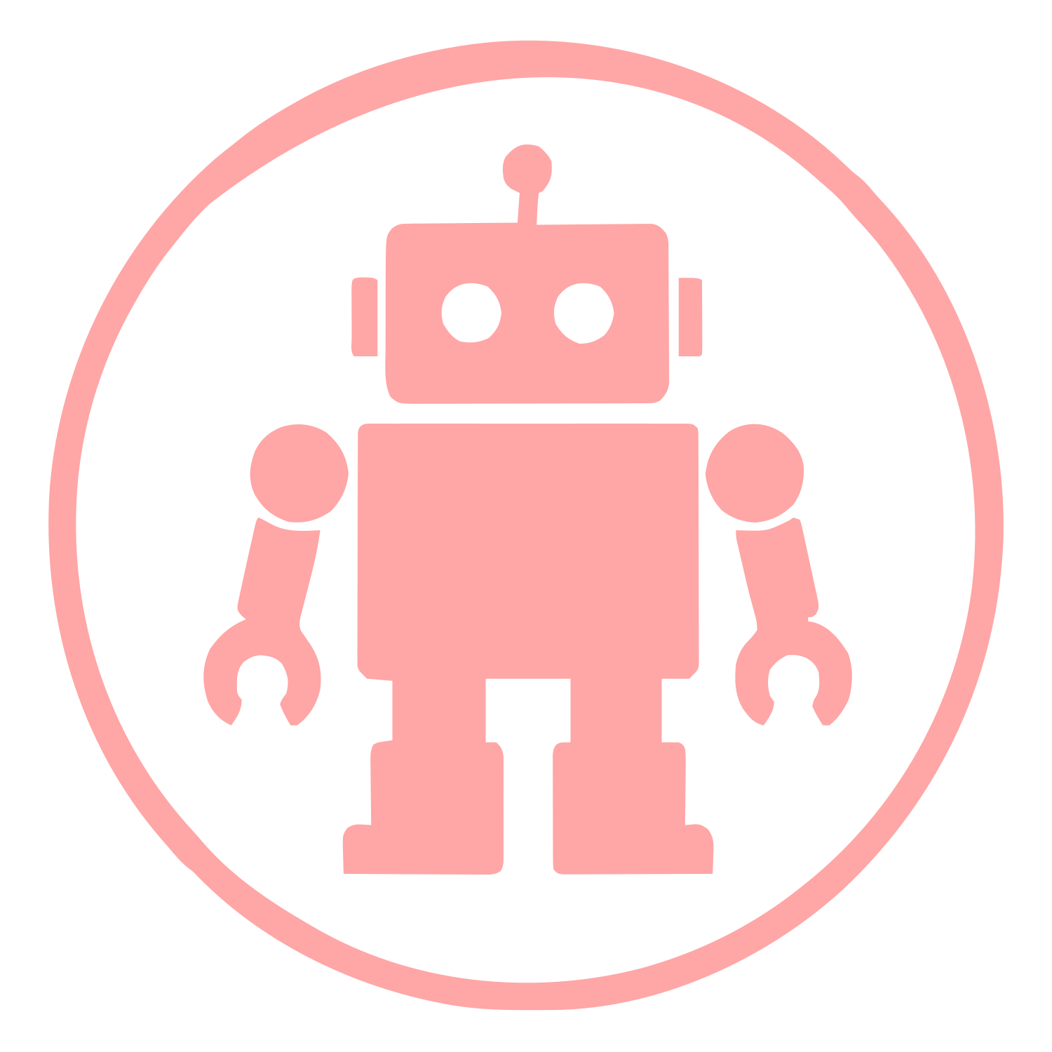 Robot Circle Badge Logo #ffa6a6