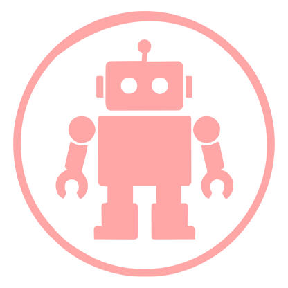 Robot Circle Badge Logo #ffa6a6