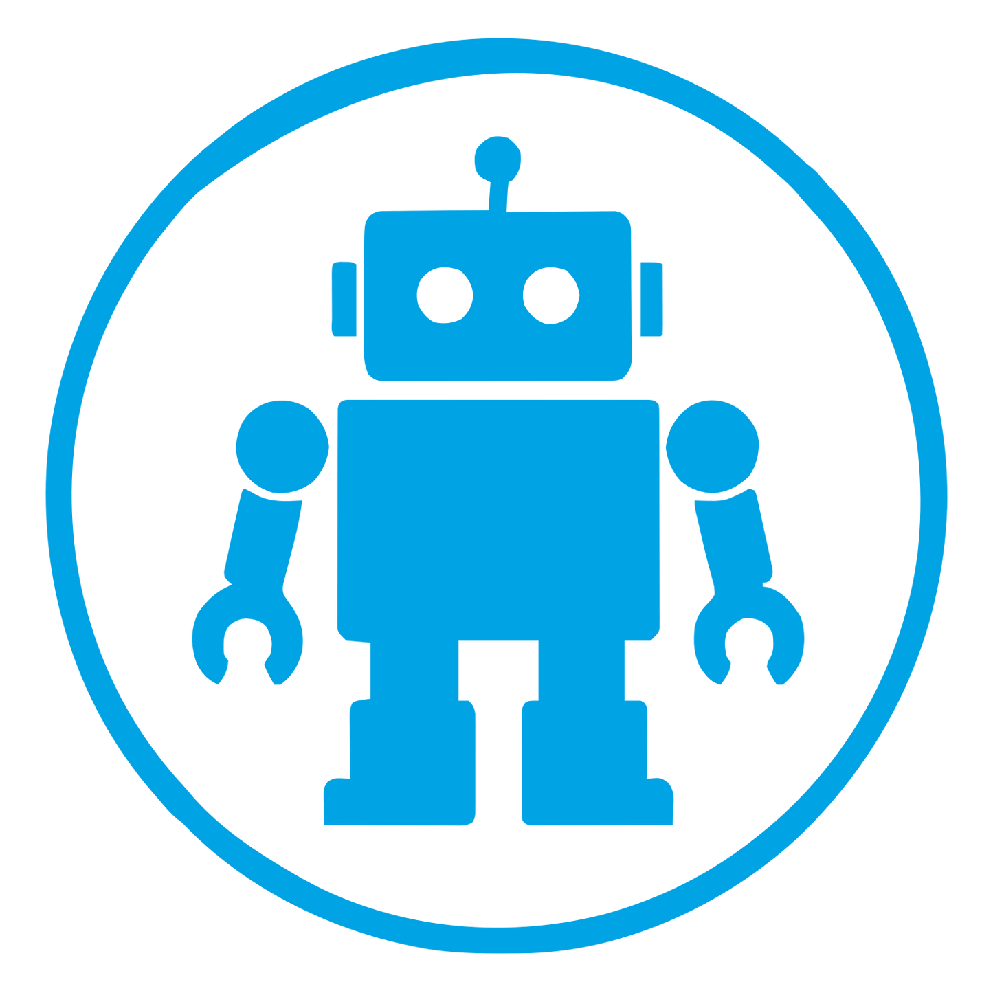 Robot Circle Badge Logo #00a3e4