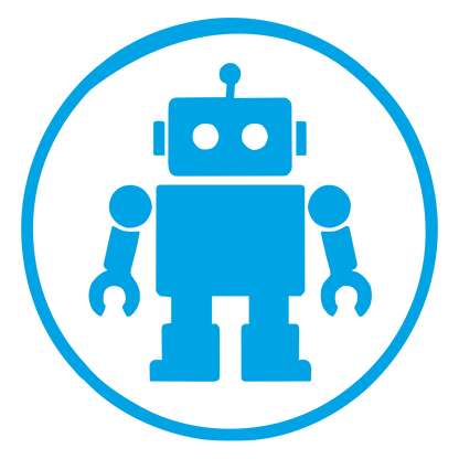 Robot Circle Badge Logo #00a3e4