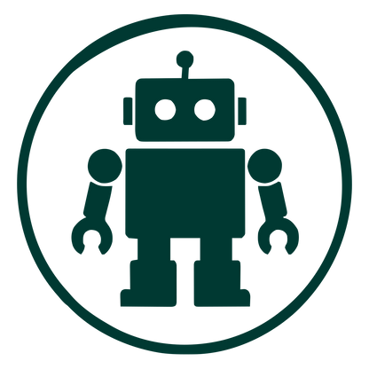 Robot Circle Badge Logo #003932