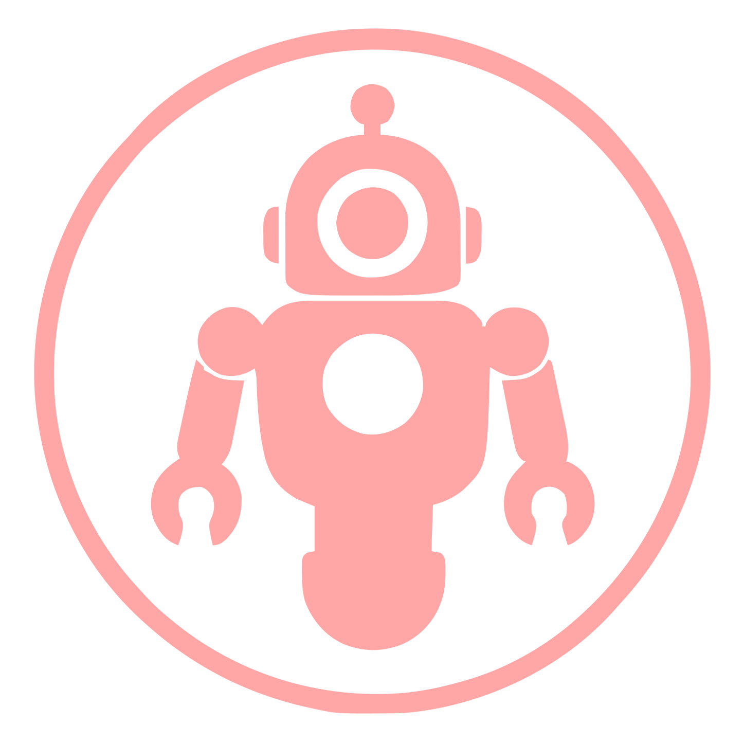 Robot Badge Circle Logo #ffa6a6