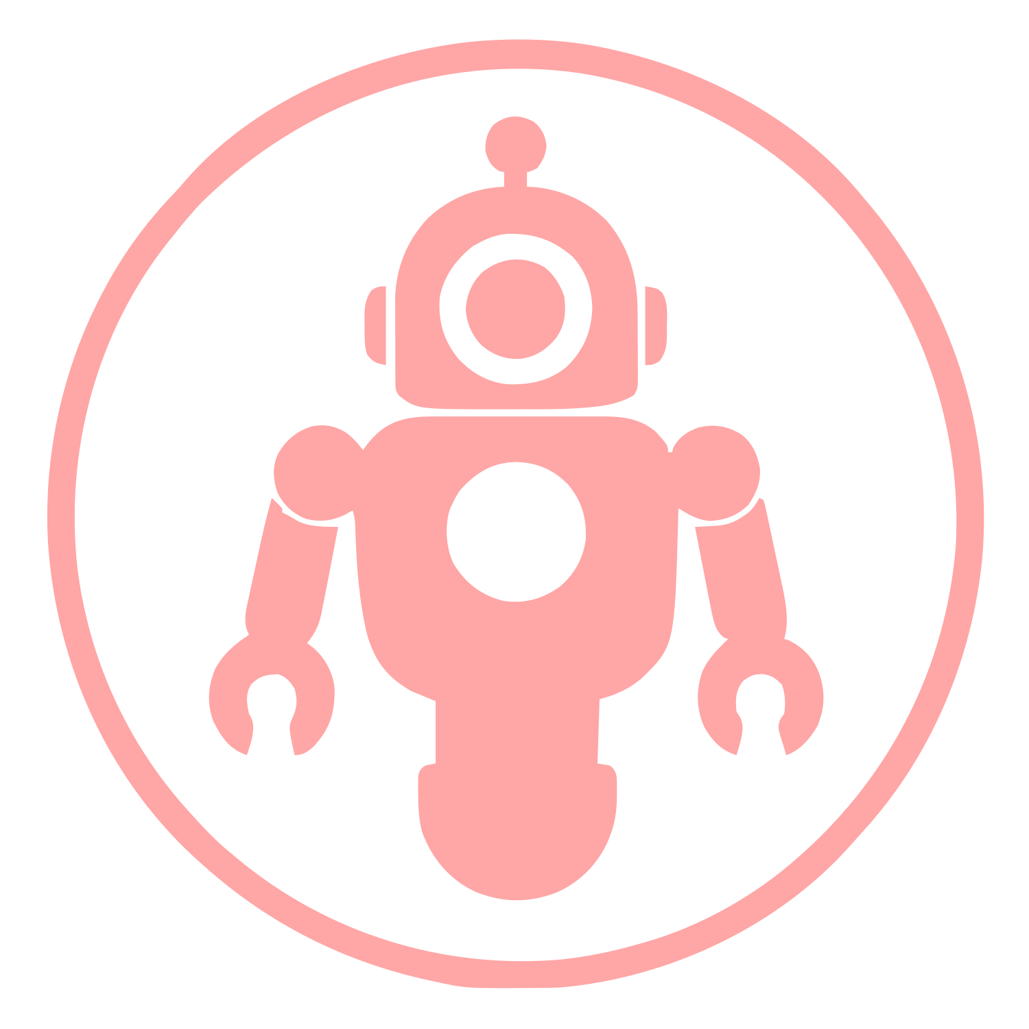 Robot Badge Circle Logo #ffa6a6