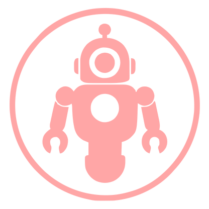 Robot Badge Circle Logo #ffa6a6