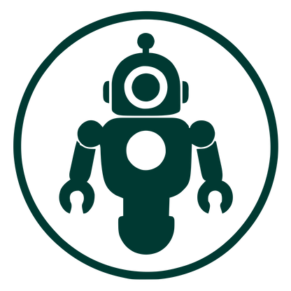 Robot Badge Circle Logo #003932