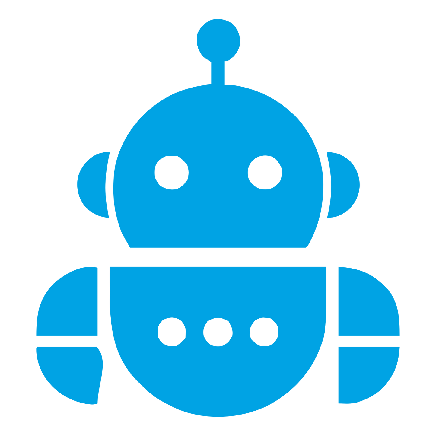 Bauhaus Robot Head Logo #00a3e4