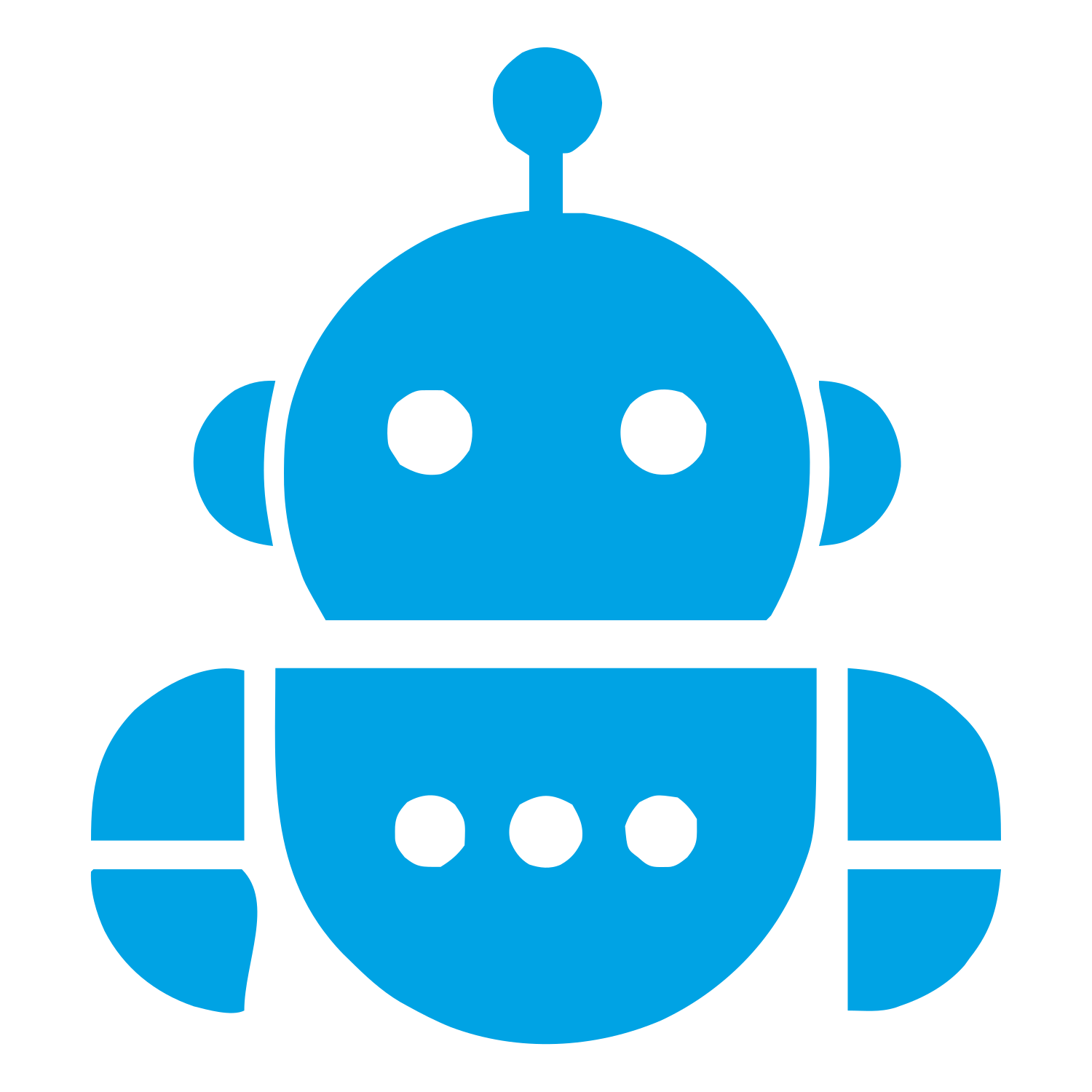 Bauhaus Robot Head Logo #00a3e4
