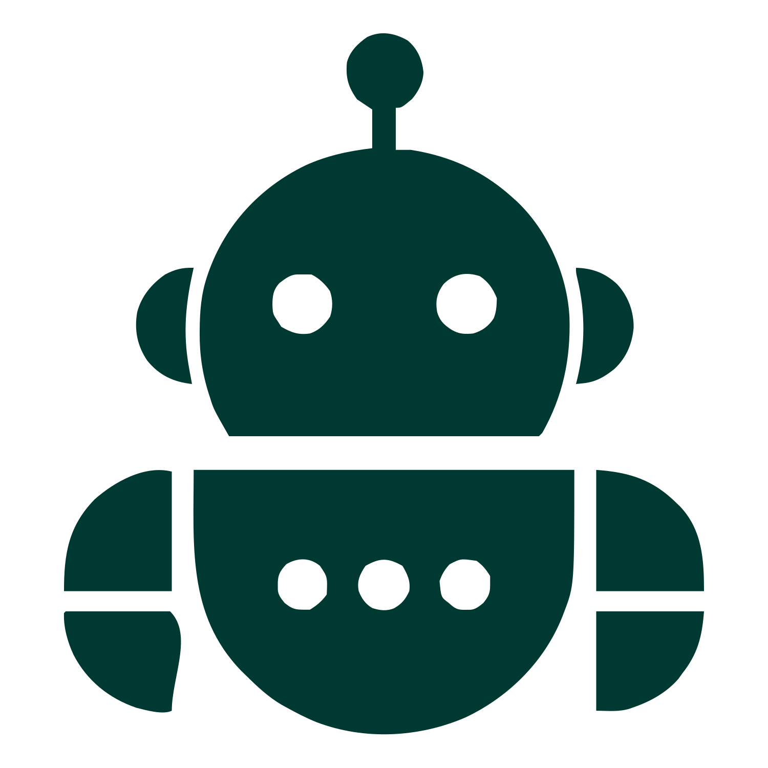Bauhaus Robot Head Logo #003932
