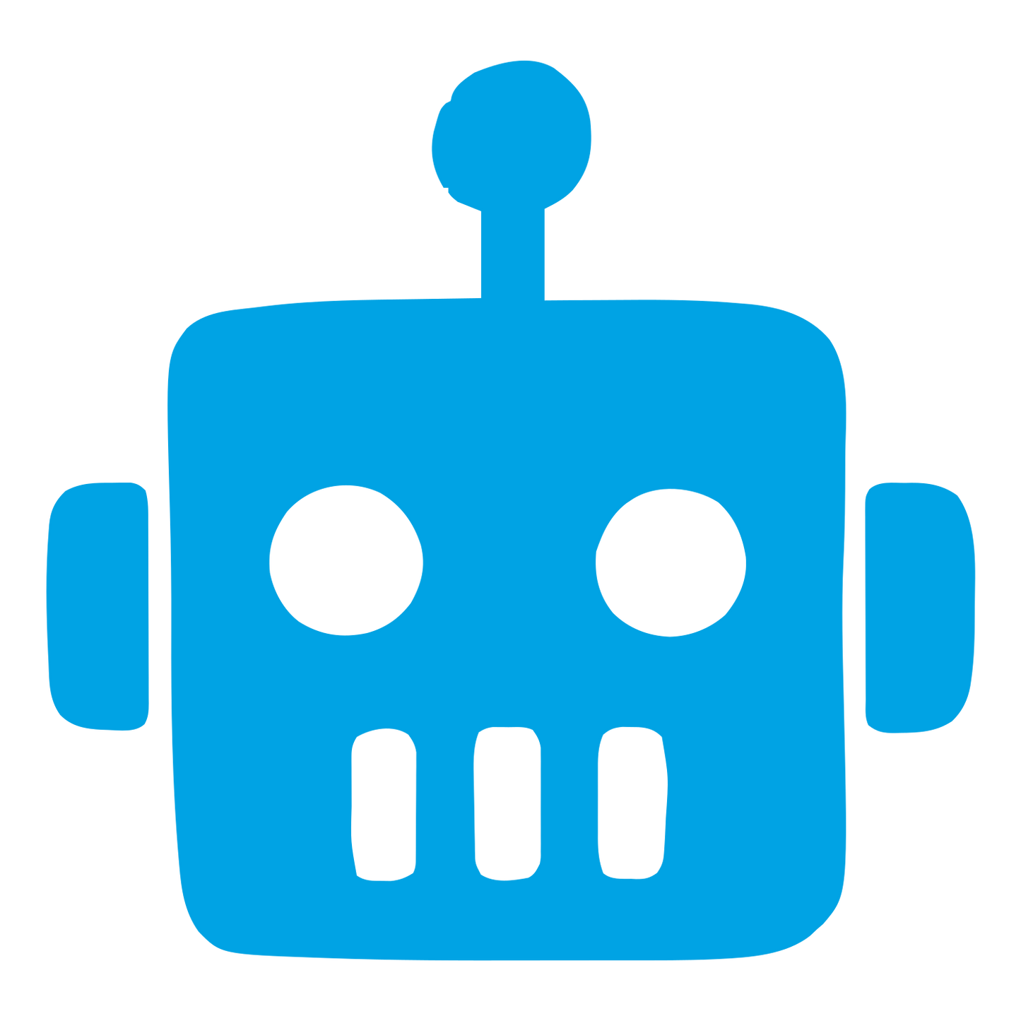 Hand-Drawn Robot Head Logo #00a3e4