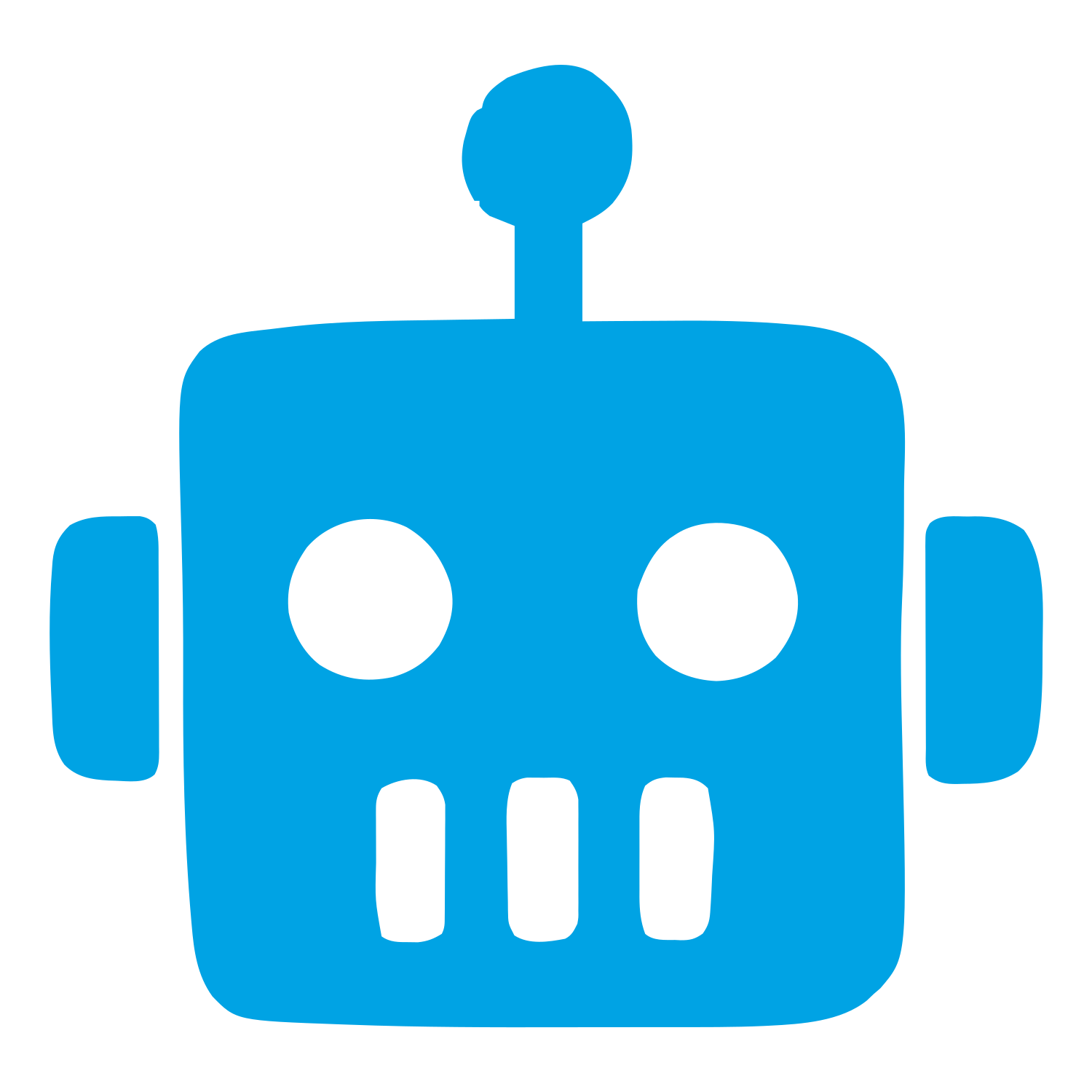 Hand-Drawn Robot Head Logo #00a3e4
