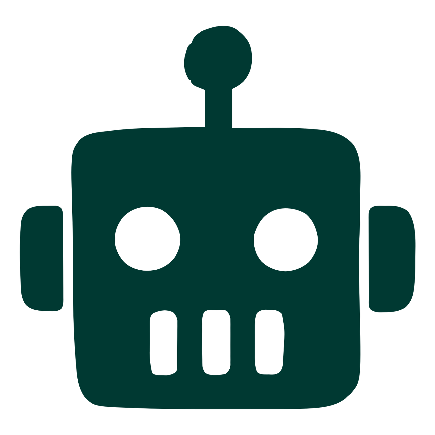 Hand-Drawn Robot Head Logo #003932