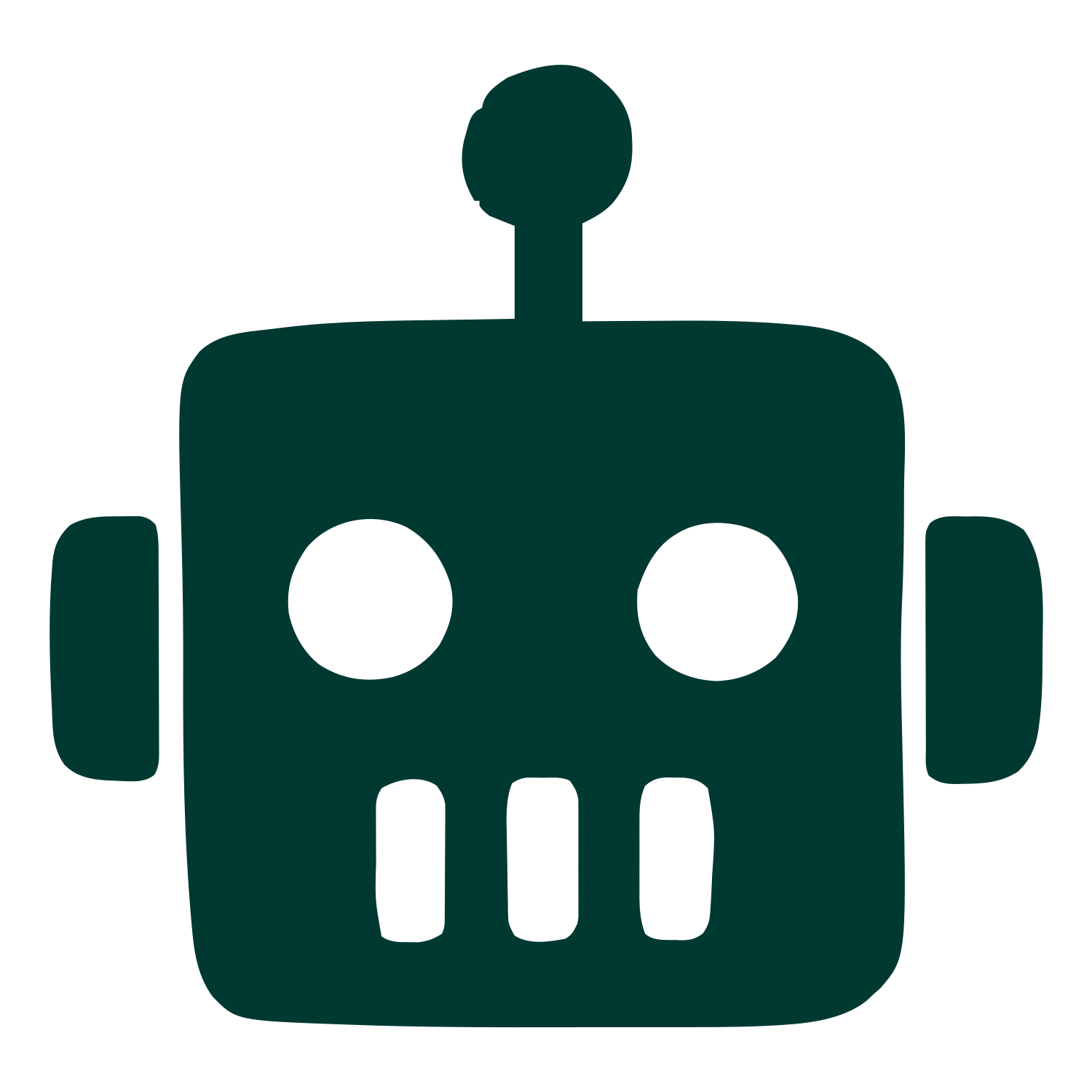 Hand-Drawn Robot Head Logo #003932