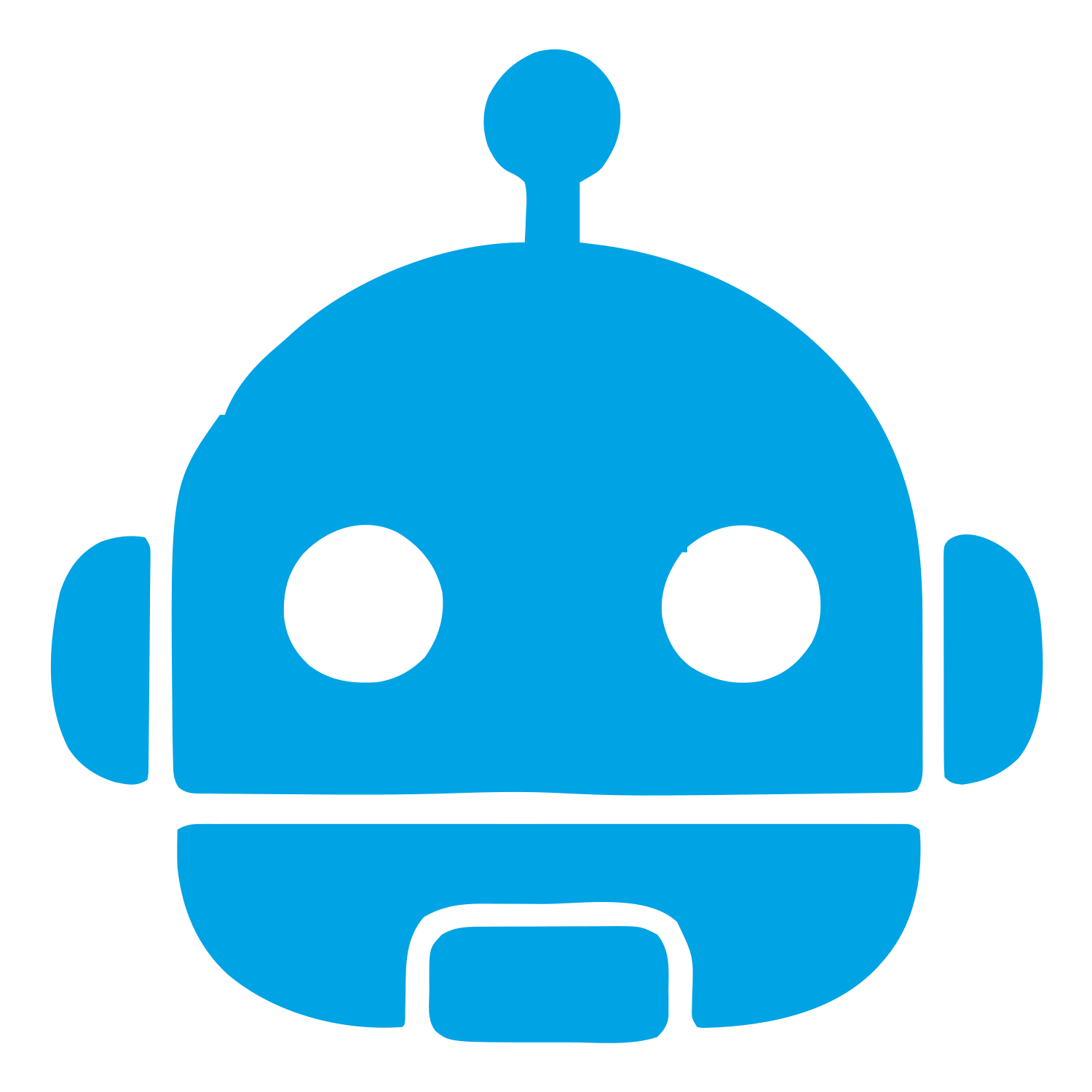 Robot Head Face Logo #00a3e4