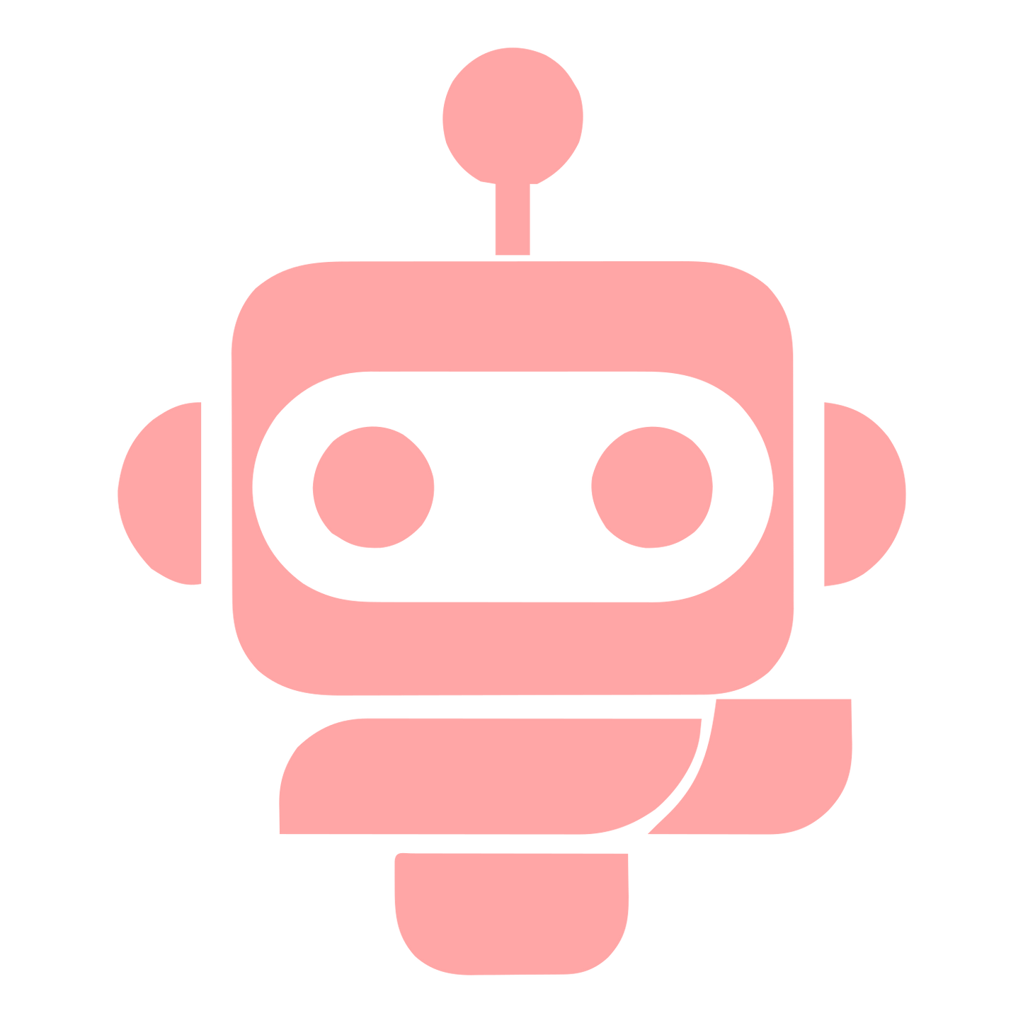 Layered Overlap Robot Logo #ffa6a6